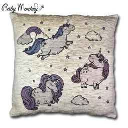 Housse de Coussin Pouf CHAMBRE D’ENFANT  licorne