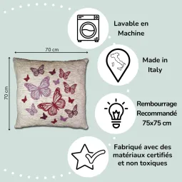 Housse de Coussin Pouf CHAMBRE D’ENFANT papillon