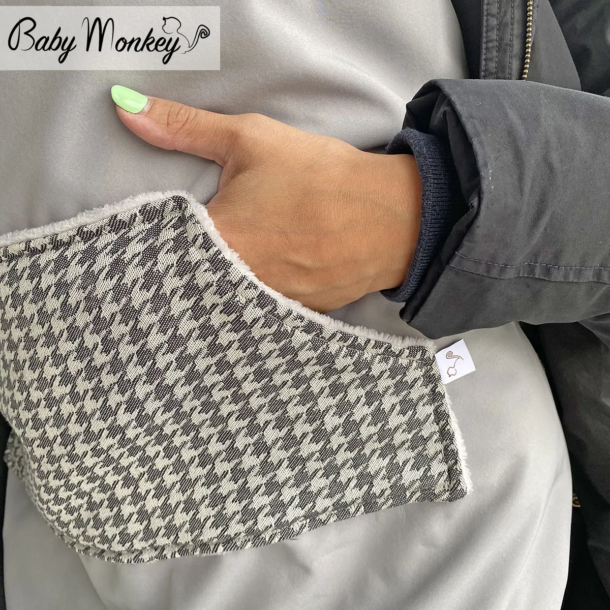 Cover Babywearing invernale - Grigio chiaro/Pied de Poule