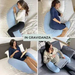 Pregnancy & Nursing Pillow - Light Blue Cleopatra