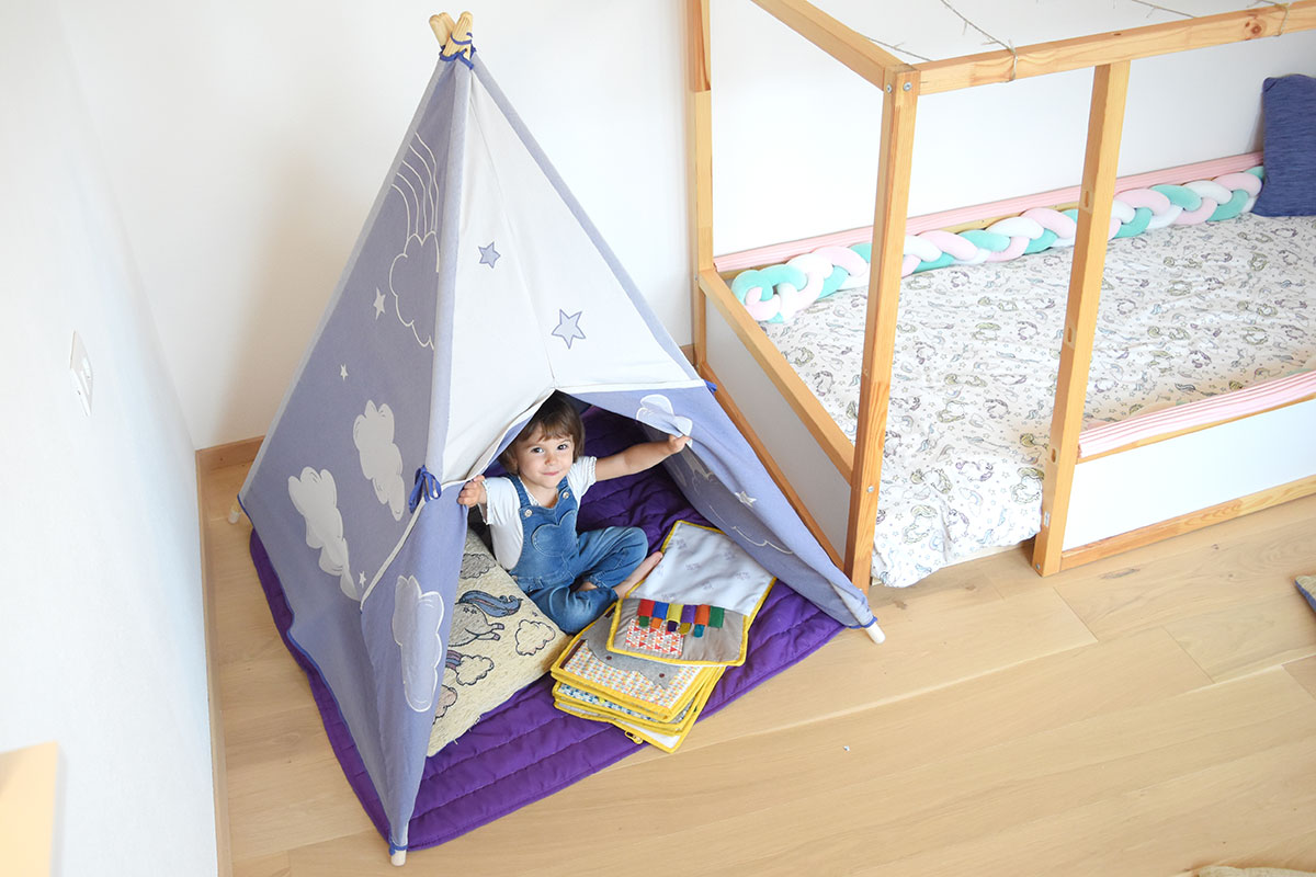 Tente tipi pour Enfant pour l'intérieur et l'extérieur, tipi, Tente de Jeu, avec  Tapis et Coussin, Style bohème : : Jeux et Jouets